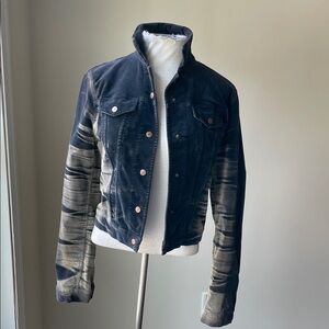 Stylish Black and Gray Women's Jean Jacket